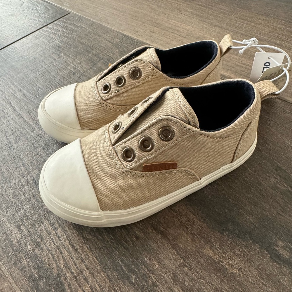Old Navy Baby/Toddler Slip On Sneakers - Tan/White - size 6
